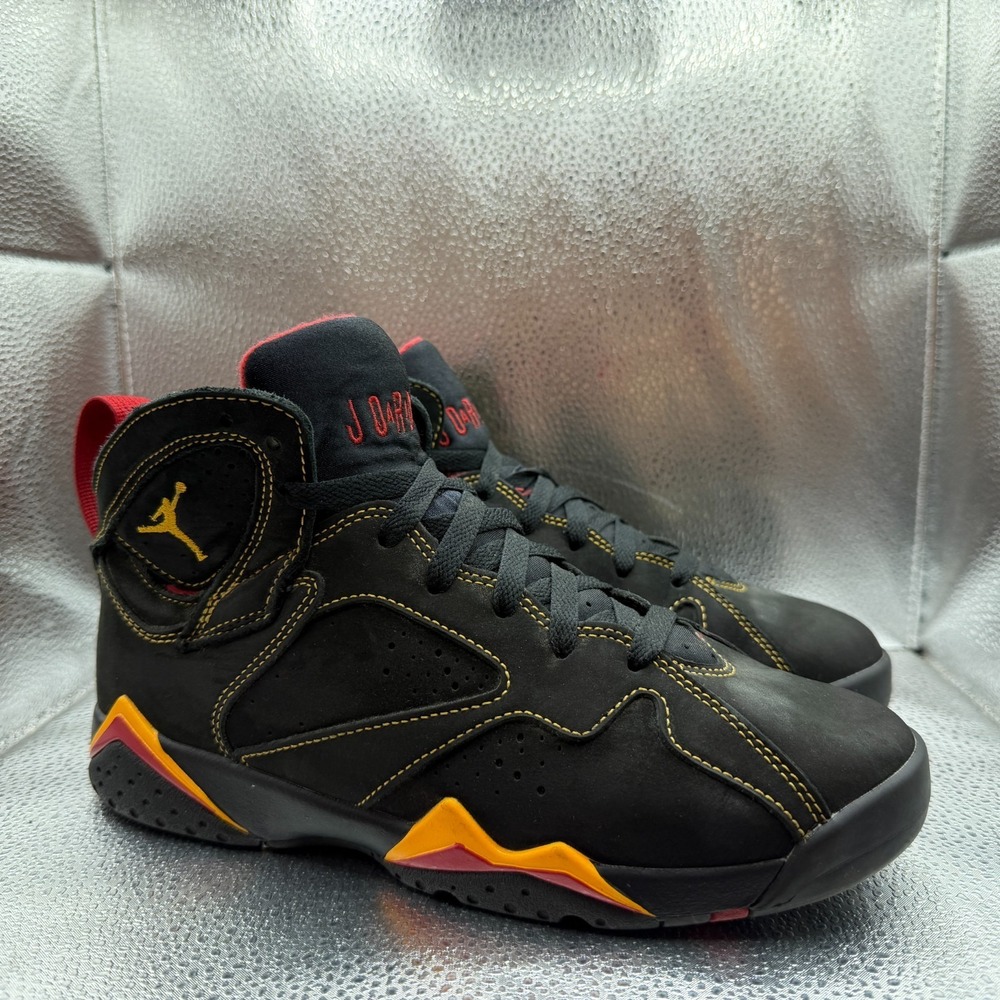 Size 7 (GS) Jordan 7 Retro 2022 Mid Citrus Black‎ Kids Sneakers DQ6040-081